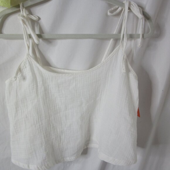 Colsie Lot of 2 Babydoll Cami Bralette Tank Tops Yellow White Size Small NWT - Picture 2 of 12